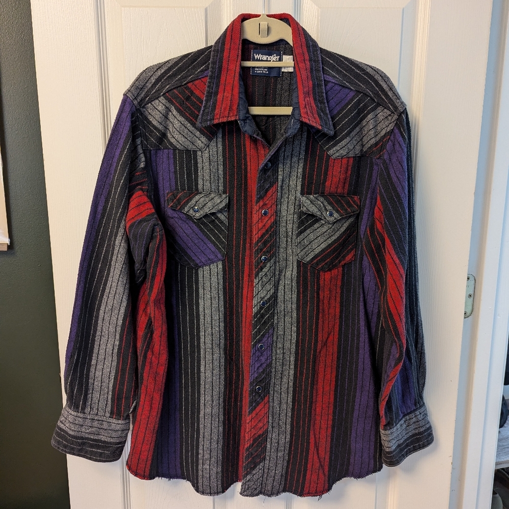 Vintage Wrangler Snap Button Western Shirt, Size 18-35, XL